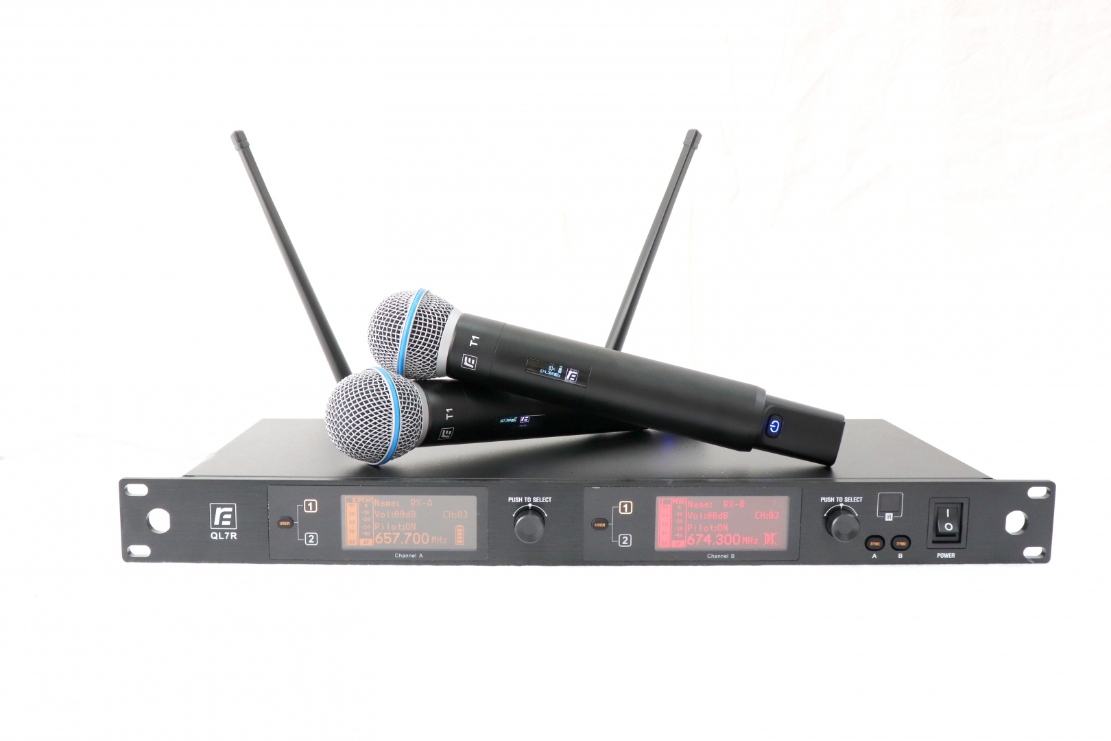 RFIntell QL7R/T1-B 720,500-754,000 МГц 2-канальная радиосистема с 2-мя ручными микрофонами в Новошахтинске